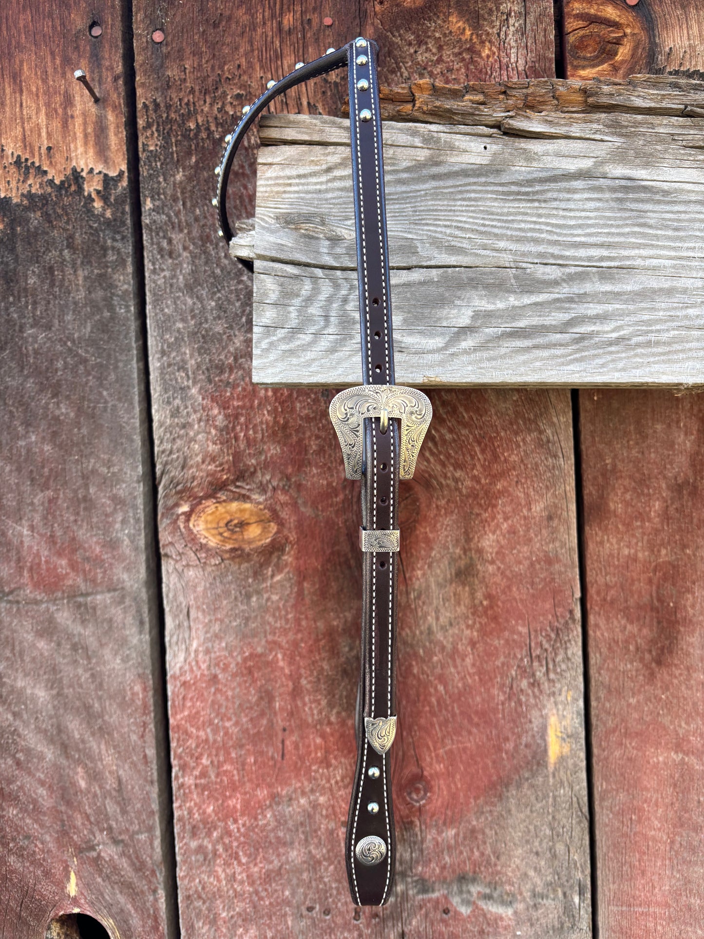 Sliding Ear Headstall w/Spots 1