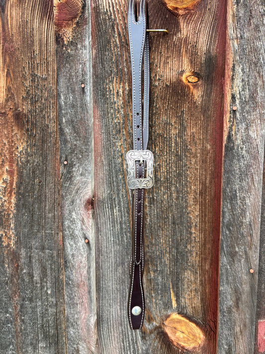 Ramey Reuck Silver headstall 1/2" Scroll buckle