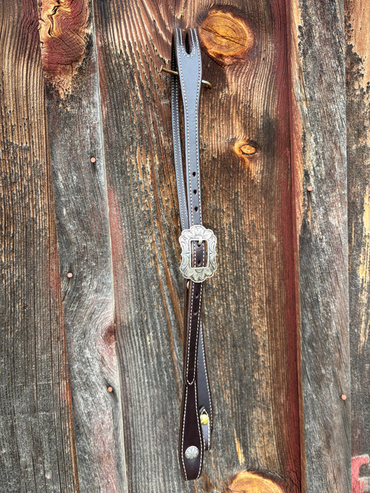 Ramey Reuck Silver headstall 1/2" Flower buckle