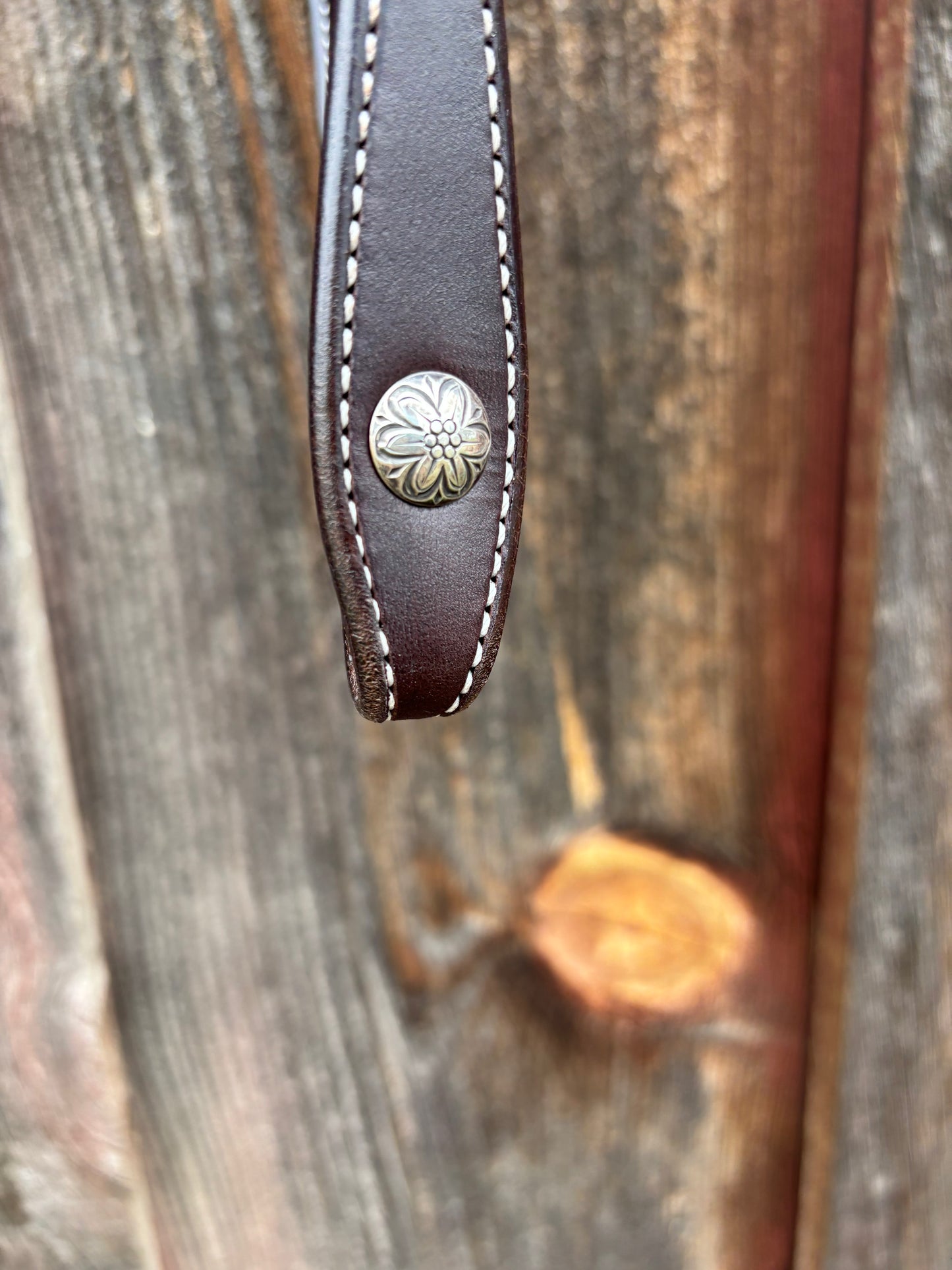 Ramey Reuck Silver headstall 1/2" Flower buckle