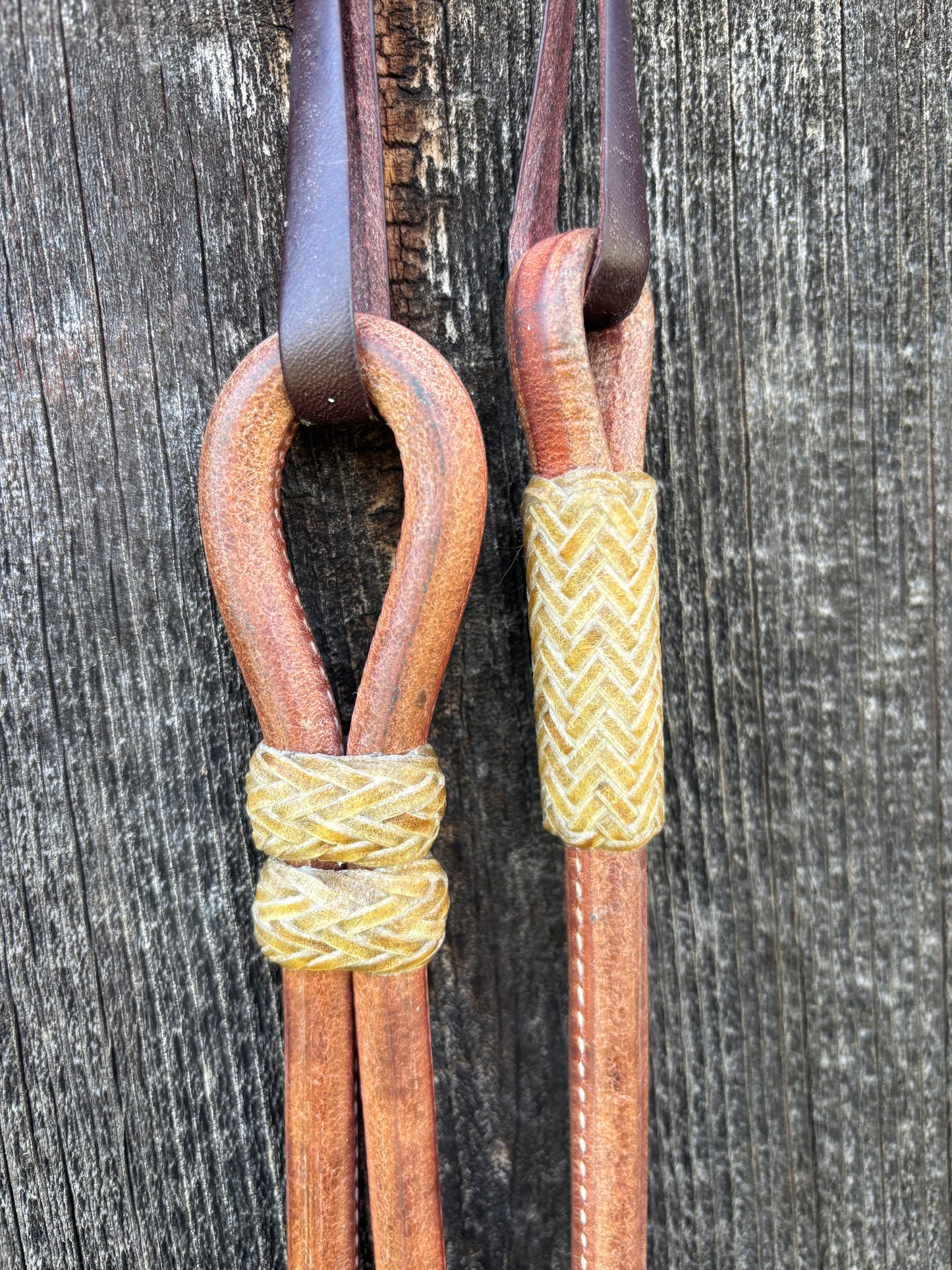 42" Harness Leather Romal Reins